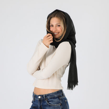 Pañuelo Liso Iris Negro I-D