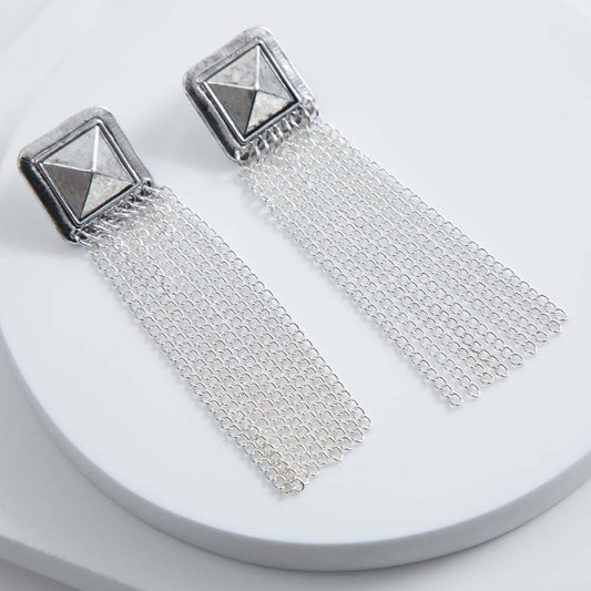 Aros Largo Janis Plateado i-D