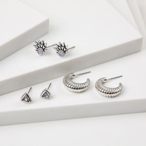 Aros Set Ibiza Plateado Humana