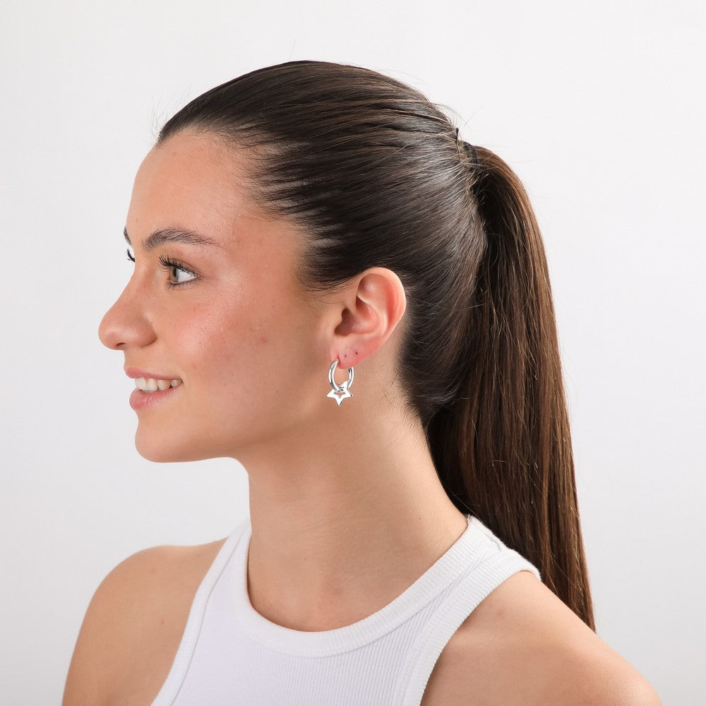 Aros Argollas Oria Plateado I-D