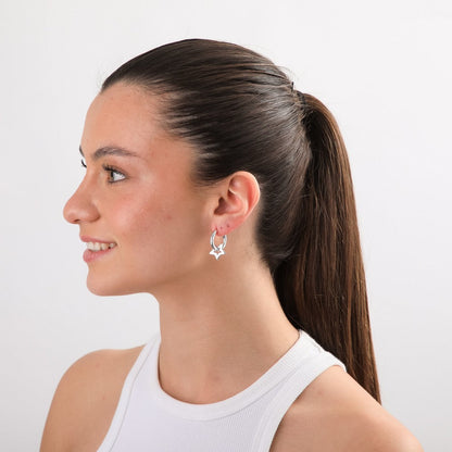 Aros Argollas Oria Plateado I-D
