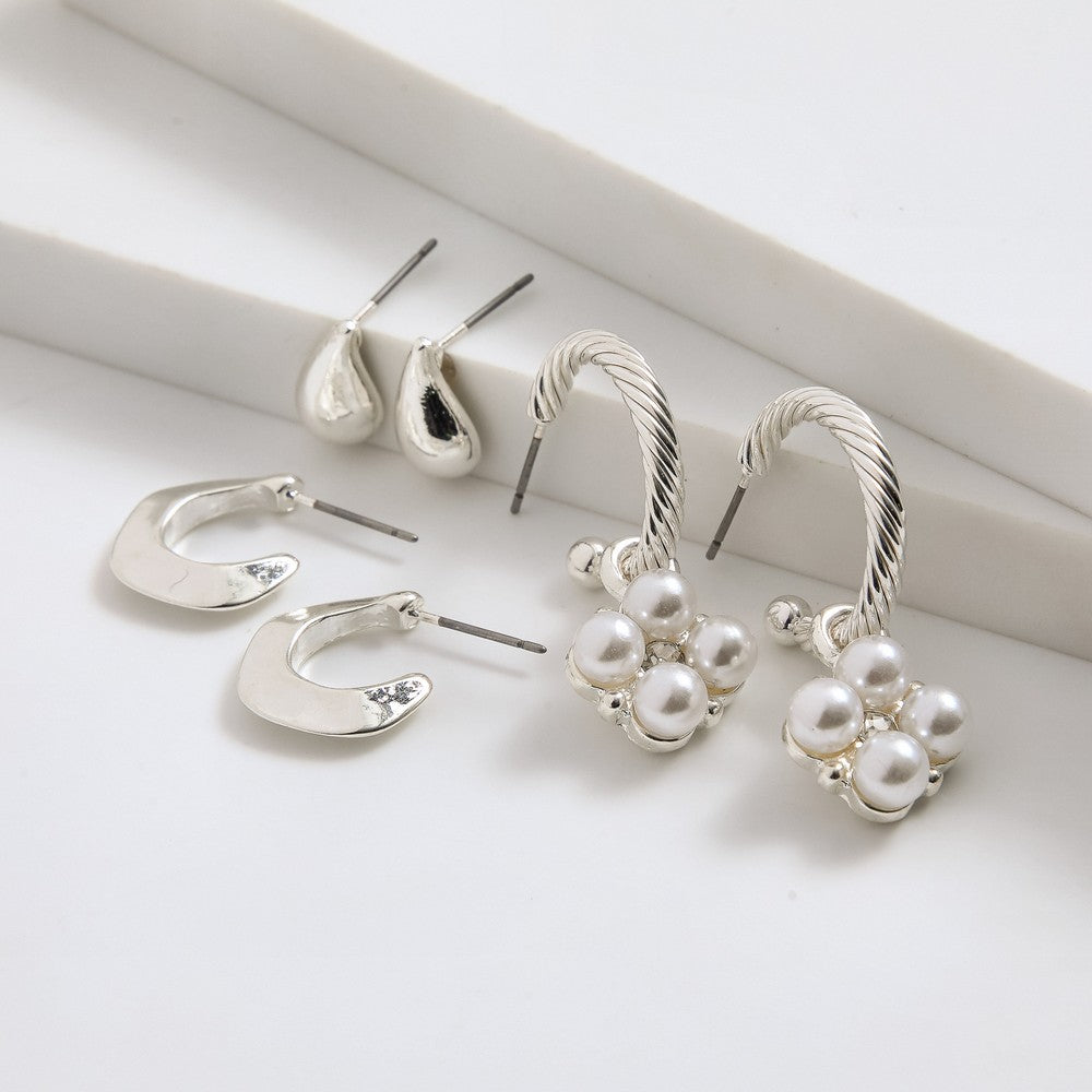 Set De Aros Jessa Plateado I-D