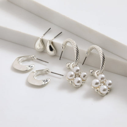 Set De Aros Jessa Plateado I-D