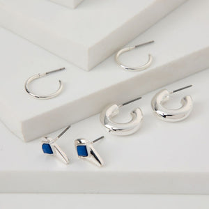 Aros Set Maggie Plateado Tatienne