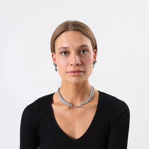 Aros Mediano Ramone Plateado Humana