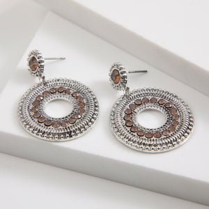 Aros Mediano Mandala Plateado Humana