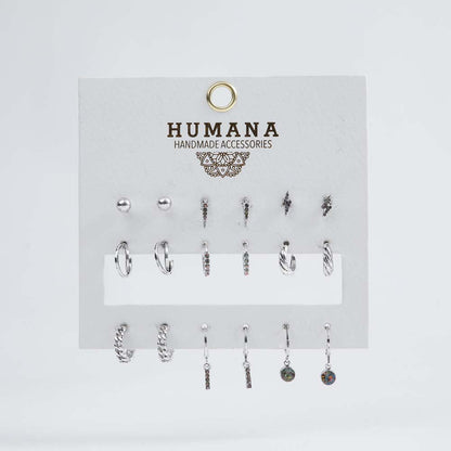 Set Aros Salvia Plateados Humana