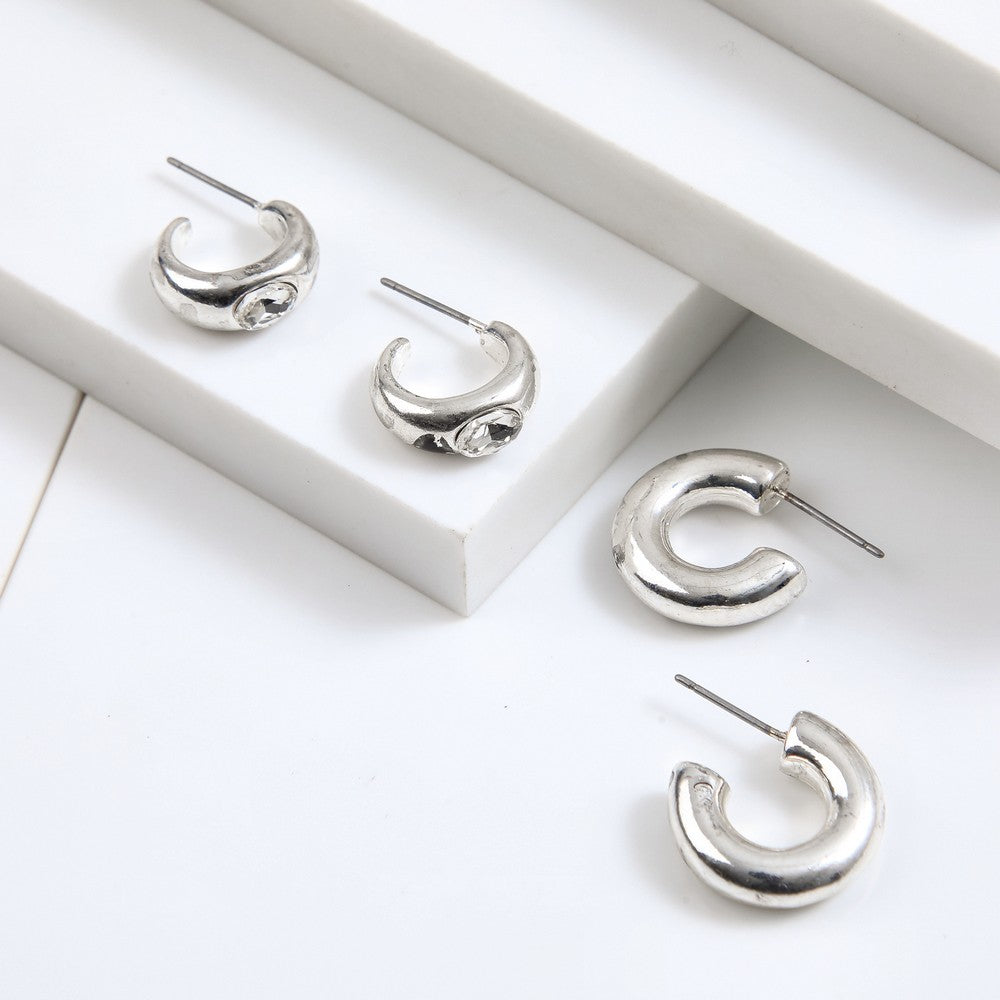 Set De Aros Dax Plateado Humana