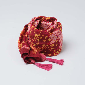 Pañuelo Estampado Floral Rojo i-D