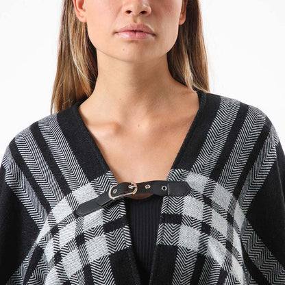Poncho Belt Negro Humana
