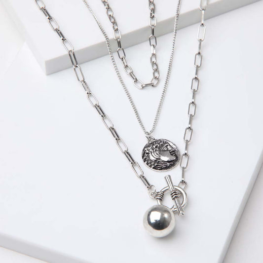 Collar Largo Cunit Plateado Humana