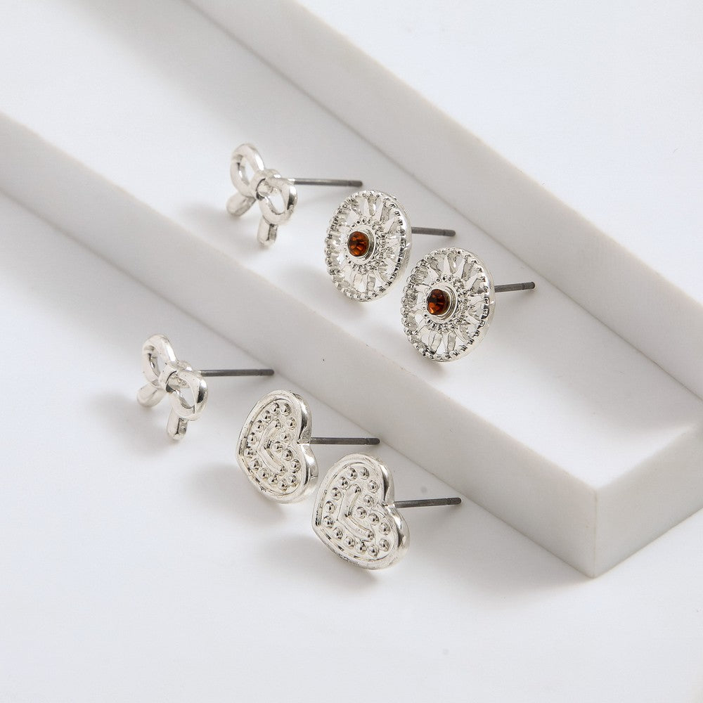 Set De Aros Megan Plateado I-D