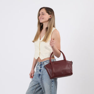 Cartera Bandolera Gala Ecocuero burdeo Humana