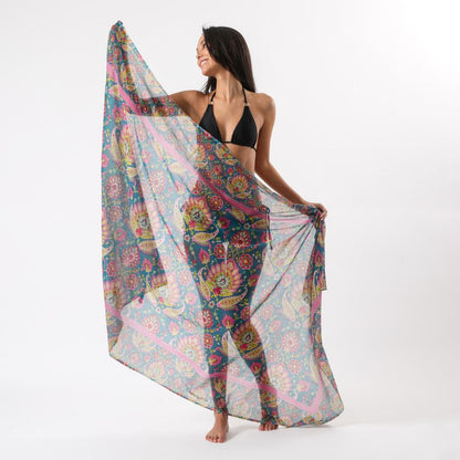 Pareo Estampado Maiori Azul Tatienne