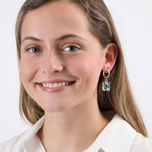 Aros Argolla Blu Plateado Tatienne