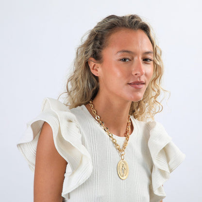 Collar Corto Dorado Madonna Humana