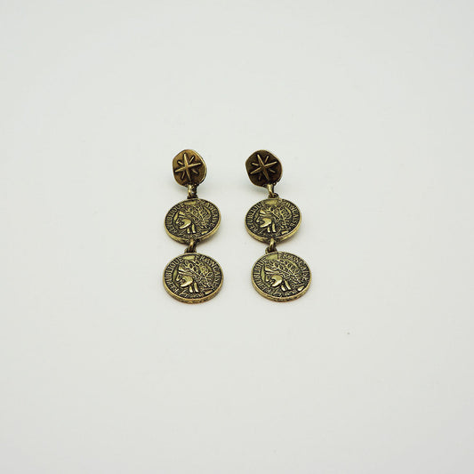 Aros Largos Dorados Natural Mystic Ancestros Tatienne