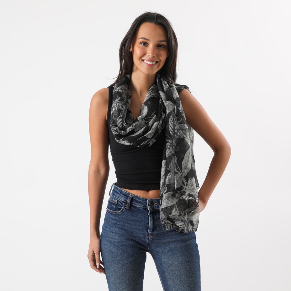 Pañuelo Estampado Rodiola Negro i-D