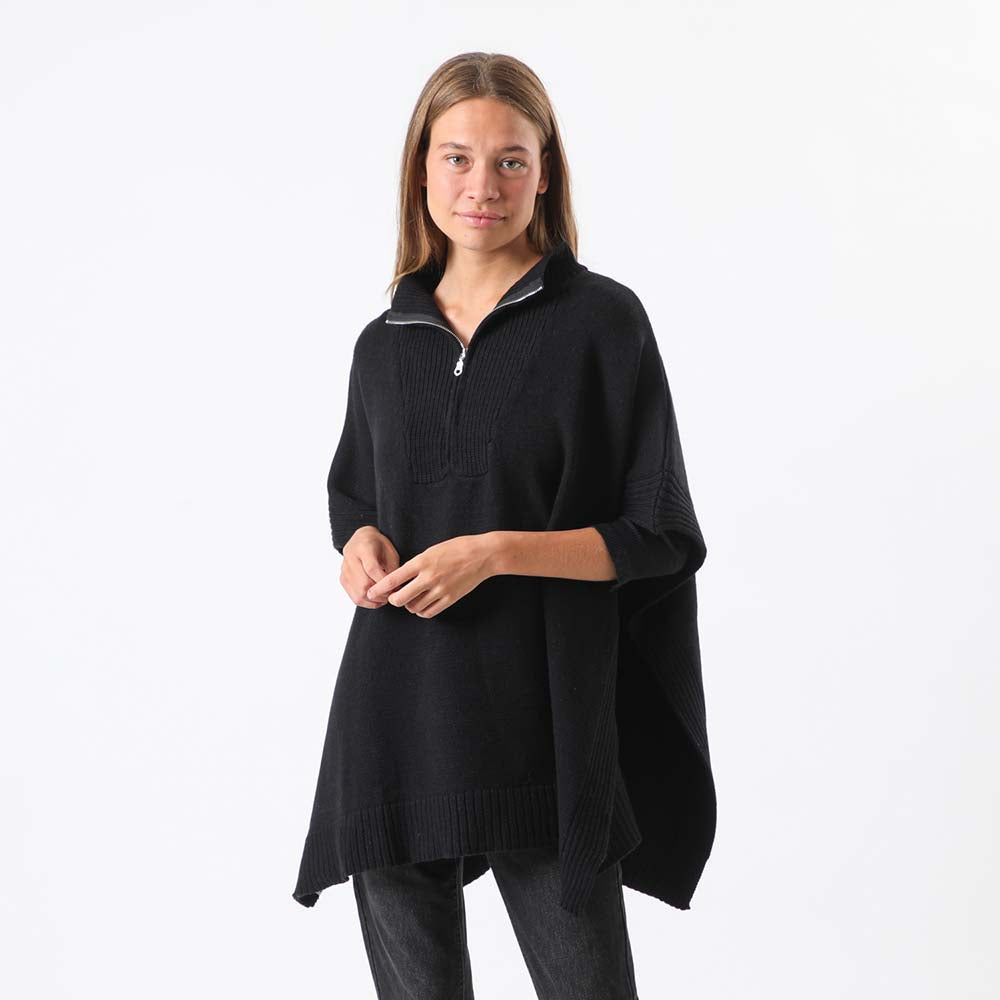 Poncho Basic Negro Humana