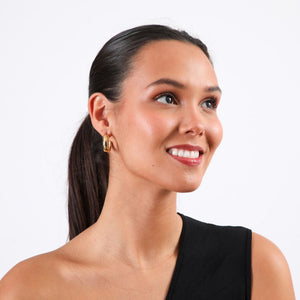 Aros Argolla Jany Dorado Acero Inoxidable Humana