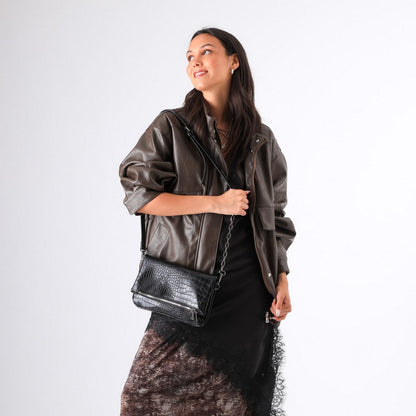 Cartera Cruzada Belen Negro Humana