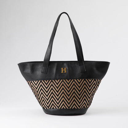 Cartera Tote Ecocuero Boo Negro Humana