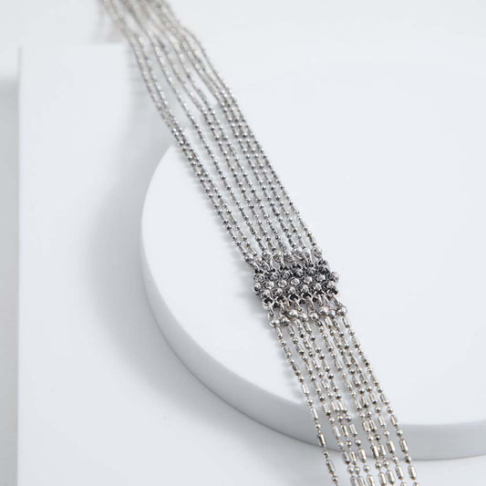 Collar Largo Luarca Plateado Humana