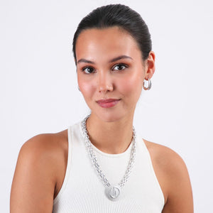 Collar Cadena Plateado Humana