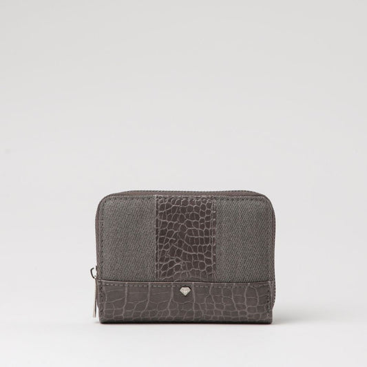 Billetera Mediana Croco Gris i-D