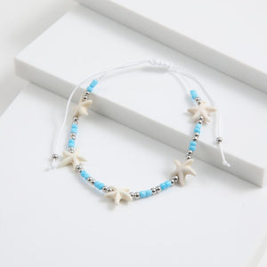 Tobillera Santorini Mostacillas multicolor plateado ID