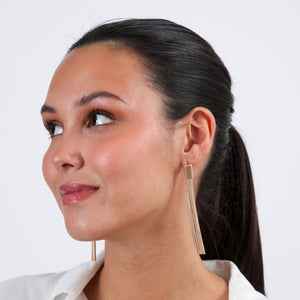 Aros Largo Fleco Dorado Tatienne