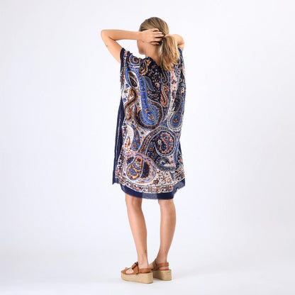 Kimono Hibisco Azul I-D