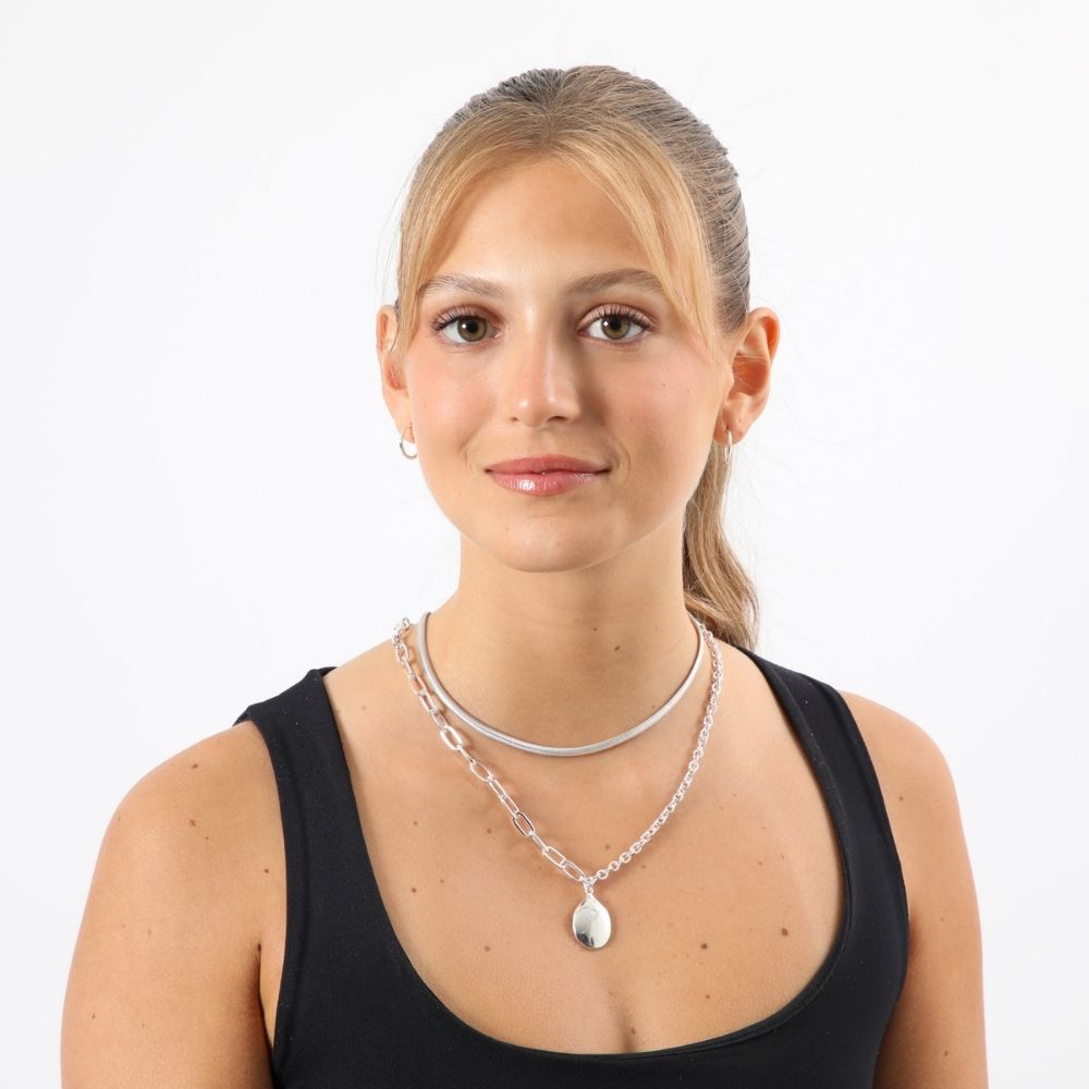 Collar Corto Nares Plateado Tatienne