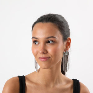 Aros Largo Shiny Plateado Humana