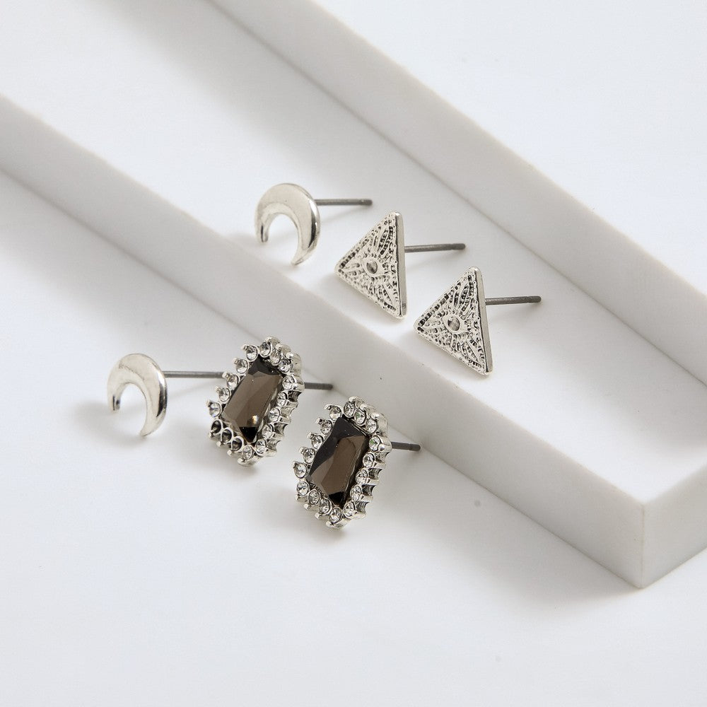Set De Aros Nina Plateado I-D
