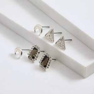 Set De Aros Nina Plateado I-D