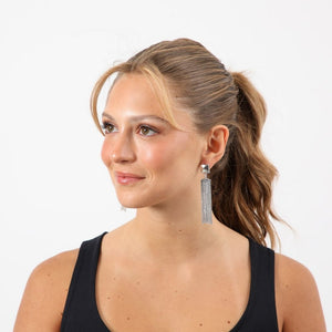 Aros Largo Denise Plateado Humana