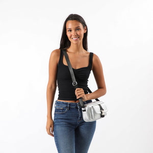 Cartera Cruzada Coimbra Silver Plateada i-D