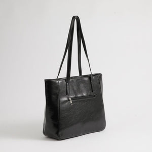 Cartera Tote Obi Ecocuero Negro Tatienne