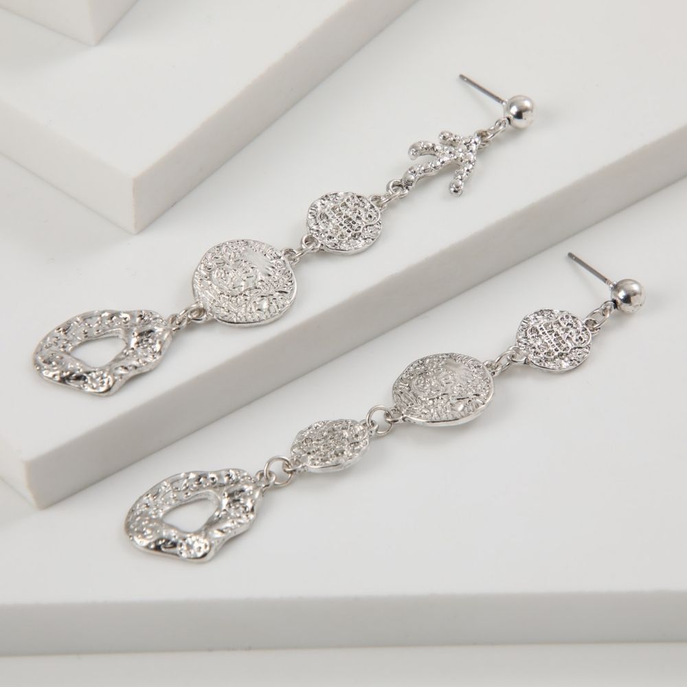 Aros Largo Air Plateado Tatienne