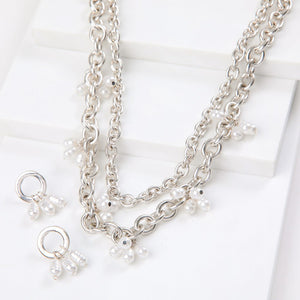 Set De Collar Rio Plateado Humana