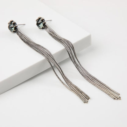 Aros Largo Ely Plateado Humana