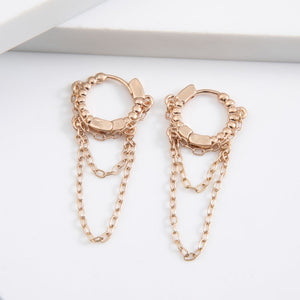 Aros Argolla Cascada Dorado Humana