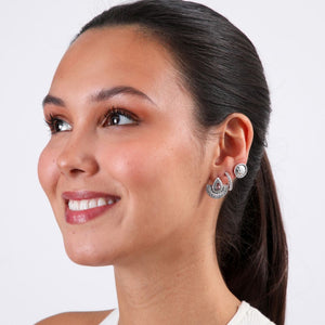 Set De 3 Aros Rose Plateado Humana