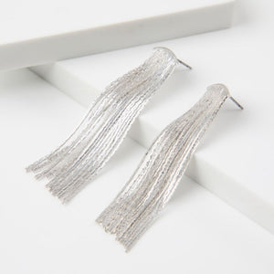 Aros Largo Maite Plateado Humana