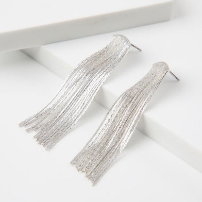 Aros Largo Maite Plateado Humana