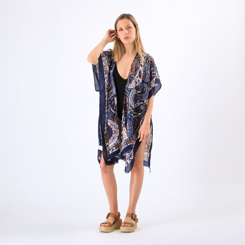 Kimono Hibisco Azul I-D