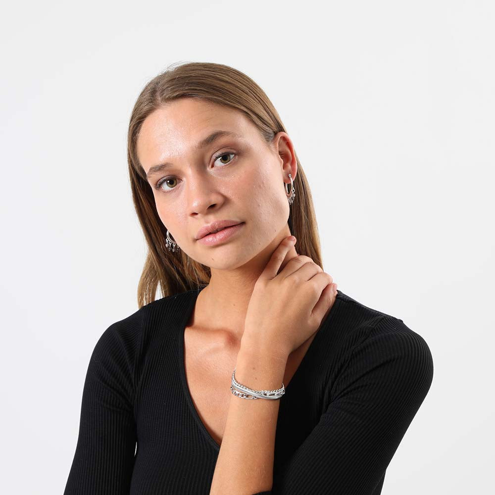 Pulsera Blanda Cristal Plateado Humana