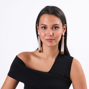 Aros Fiesta Flecos Rosado Humana