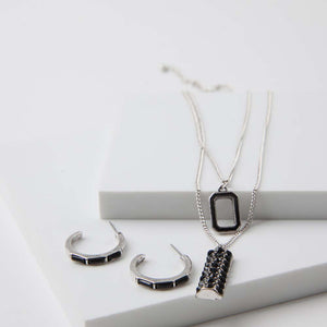 Collar Set Yorke Plateado Humana